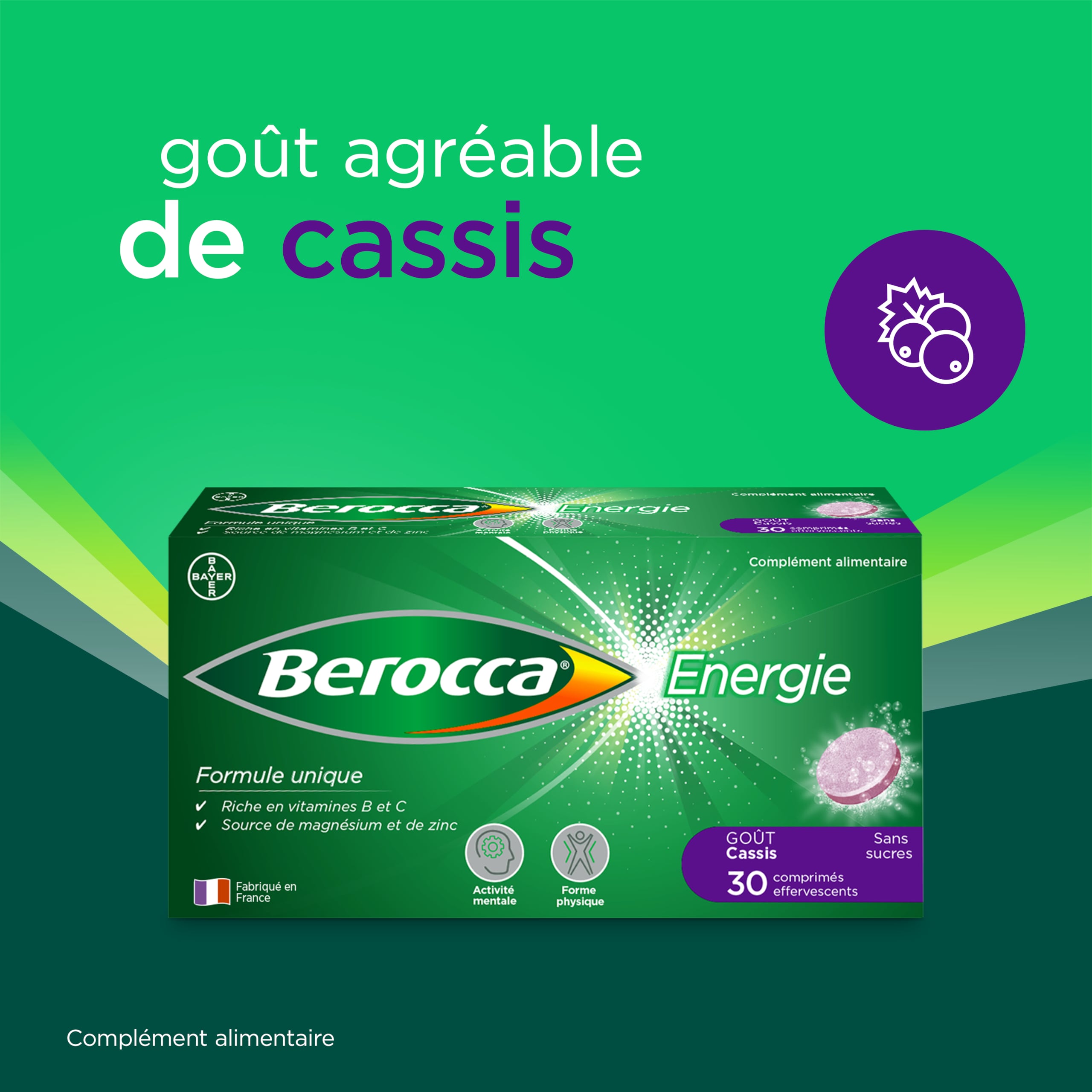 Berocca Energie Effervescent Cassis 13