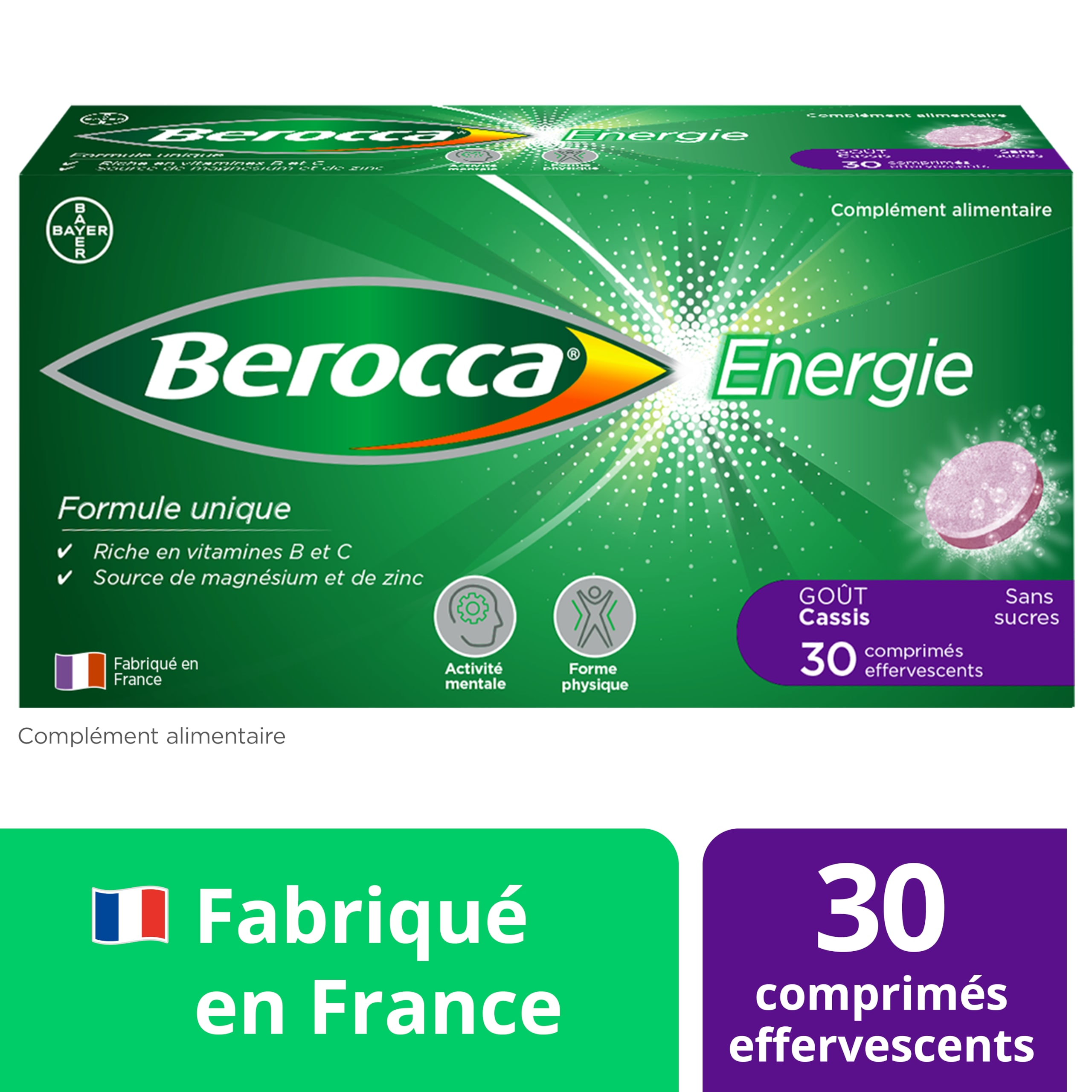 Berocca Energie Effervescent Cassis 1